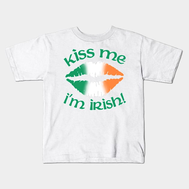 Kiss me I'm Irish Kids T-Shirt by Smoky Lemon